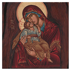 Ícone baixo-relevo com Mãe de Deus de Vladimir 20x15 cm