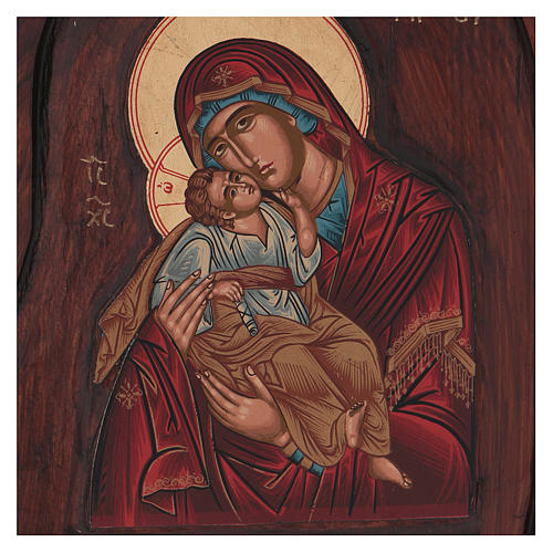 Ícone baixo-relevo com Mãe de Deus de Vladimir 20x15 cm 2