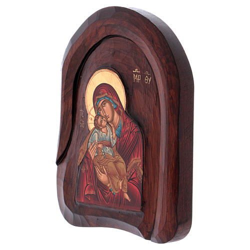 Ícone baixo-relevo com Mãe de Deus de Vladimir 20x15 cm 3