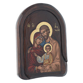 Holy Family icon in wood, low relief 30x20 cm