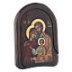 Holy Family icon in wood, low relief 30x20 cm s2
