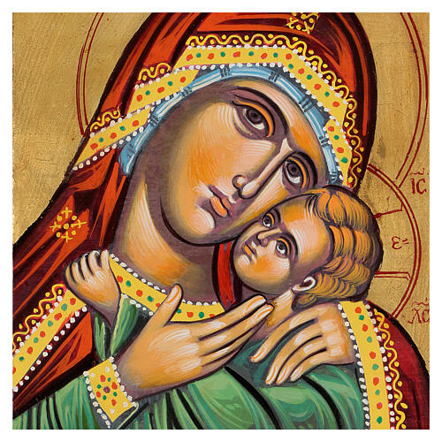 Icono griego pintado Virgen Glikofilussa 30x20 cm 2