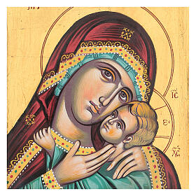 Icone Grecia dipinte e serigrafate: Icona greca dipinta Vergine Glikofilussa 30x20 cm