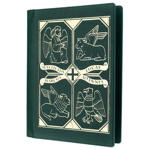 Leather slipcase for Lectionary with evangtelists symbols 1