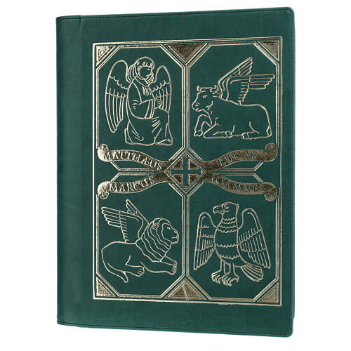 Leather slipcase for Lectionary with evangtelists symbols 2