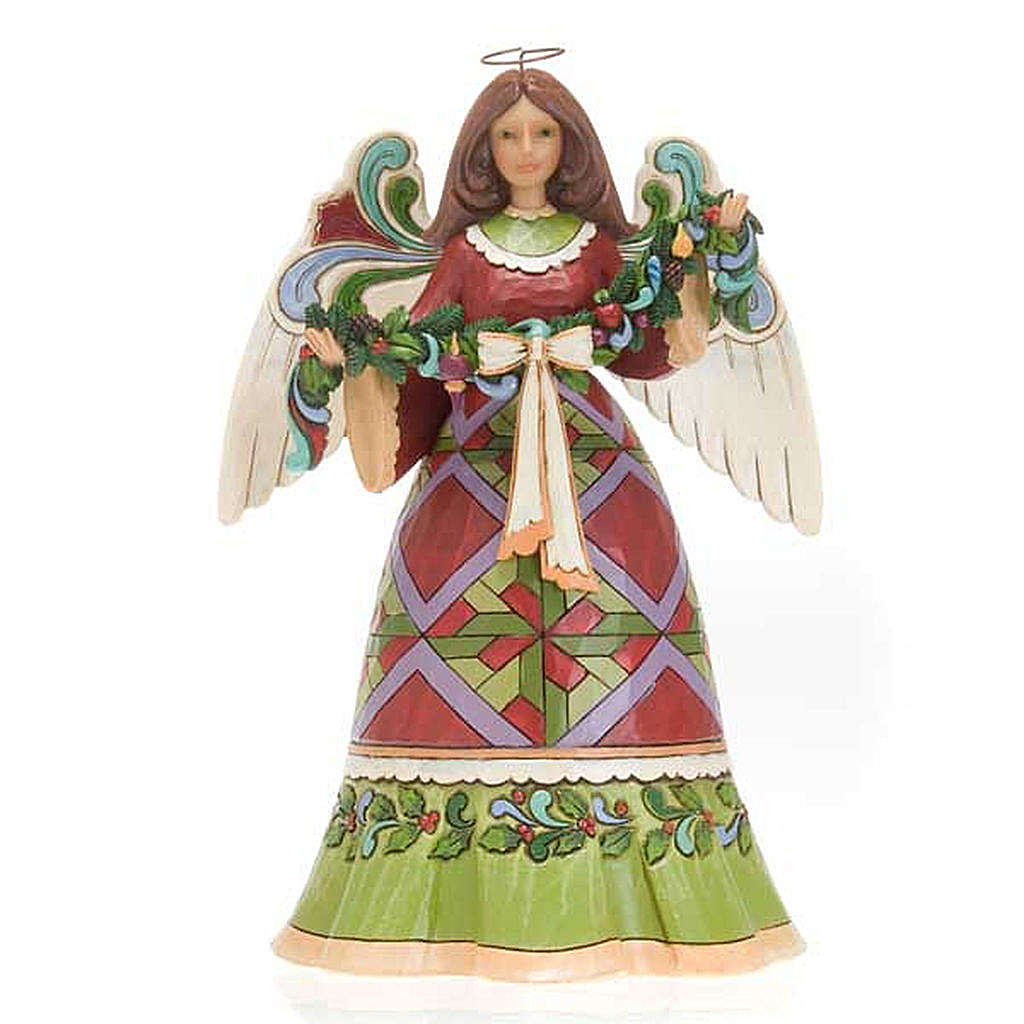 Christmas Angel holding Garland – Jim Shore | online sales on HOLYART.co.uk