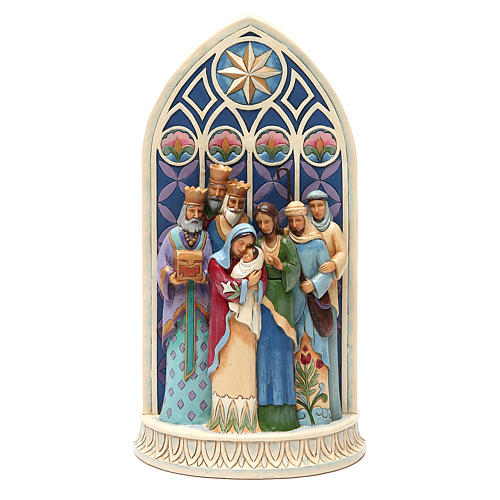 Jim Shore - Holy Family by Cathedral Window (Sainte Famille) 1