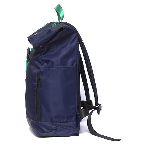 Blue empty backpack of the 2025 Jubilee pilgrim's kit 3