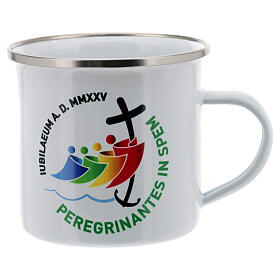 Taza blanca kit del peregrino metal Jubileo 2025