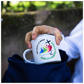 Taza blanca kit del peregrino metal Jubileo 2025