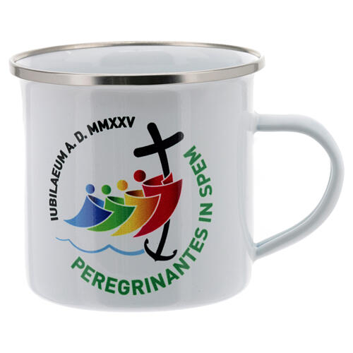 Taza blanca kit del peregrino metal Jubileo 2025 1