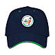 Blue baseball cap with rubber patch of the 2025 Jubilee logo, pilgrim's kit s1