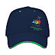 Blue baseball cap with embroidered patch of the 2025 Jubilee logo, pilgrim's kit s1