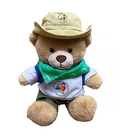 Teddybär-Maskottchen zum Jubiläum 2025, 20 cm, Pilgerausrüstung