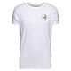 T-Shirt zum Jubiläum 2025, weiß, mit gedrucktem Logo, Pilgerausrüstung s1
