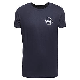 T-shirt blu Giubileo 2025 kit del pellegrino con stampa