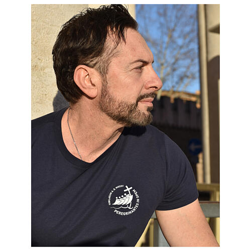 T-shirt blu Giubileo 2025 kit del pellegrino con stampa 5