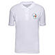 Polo shirt with colour print of the 2025 Jubilee logo, pilgrim's kit s1