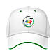 White baseball cap with rubber patch of the 2025 Jubilee logo, pilgrim's kit s1