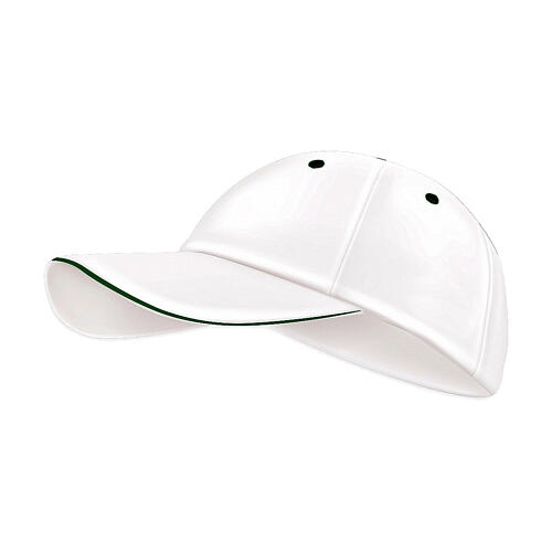 Baseball Cap zum Jubiläum 2025, weiß, mit besticktem Aufnäher, Pilgerausrüstung 2