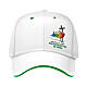 White baseball cap with embroidered patch of the 2025 Jubilee logo, pilgrim's kit s1