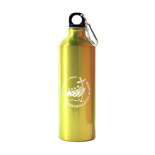 Yellow aluminium water bottle, 2025 Jubilee pilgrim's kit 1