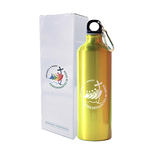 Yellow aluminium water bottle, 2025 Jubilee pilgrim's kit 3