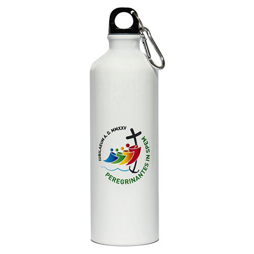 Aluminium water bottle, 2025 Jubilee pilgrim's kit, white model 1