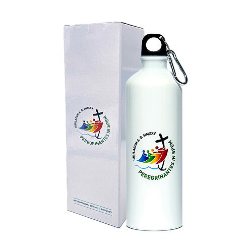 White aluminum water bottle Jubilee 2025 pilgrim kit 3