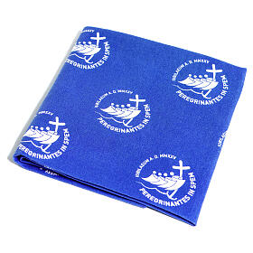 Blue bandana with 2025 Jubilee logo print, pilgrim's kit