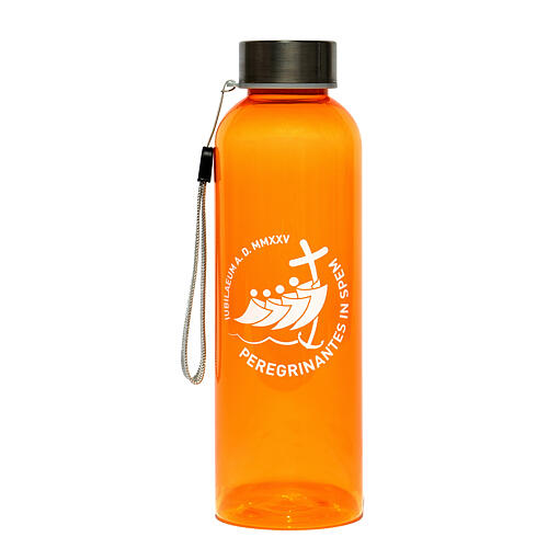 Trinkflasche aus recycelten Kunststoff zum Jubiläum 2025, Orange, Pilgerausrüstung 1