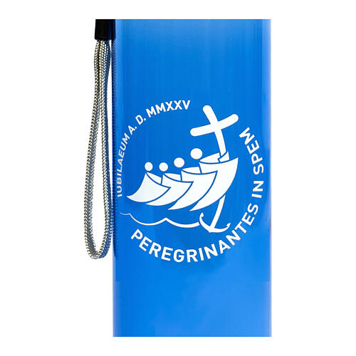 Trinkflasche aus recyceltem Kunststoff – Jubiläum 2025 „Pilger der Hoffnung“, blau, Teil der Pilgerausrüstung 3