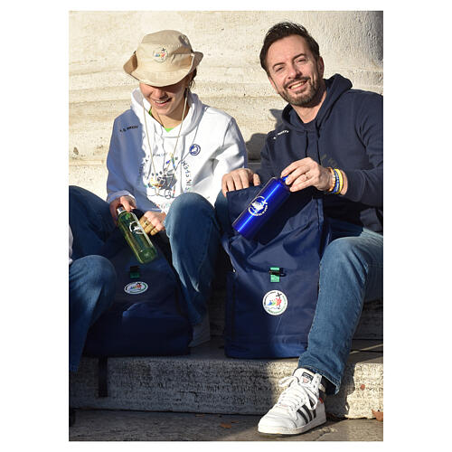 Bottiglia blu plastica riciclata Giubileo 2025 kit del pellegrino 2