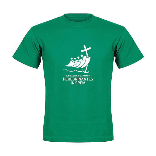 Camiseta verde logótipo oficial branco Jubileu 2025 1