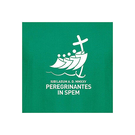 Camiseta verde logótipo oficial branco Jubileu 2025 2