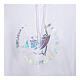 White hoodie with holographic print, Jubilee 2025 official logo s2