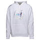 Sweat à capuche blanc logo officiel Jubilé 2025 impression holographique s1