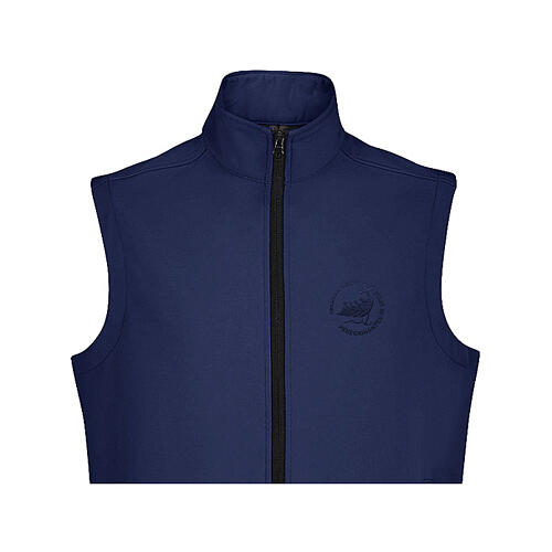 Blue softshell vest with Jubilee 2025 official logo 2