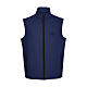 Blue softshell vest with Jubilee 2025 official logo s1