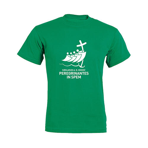 Kids' t-shirt for Jubilee 2025, green with white logo 1