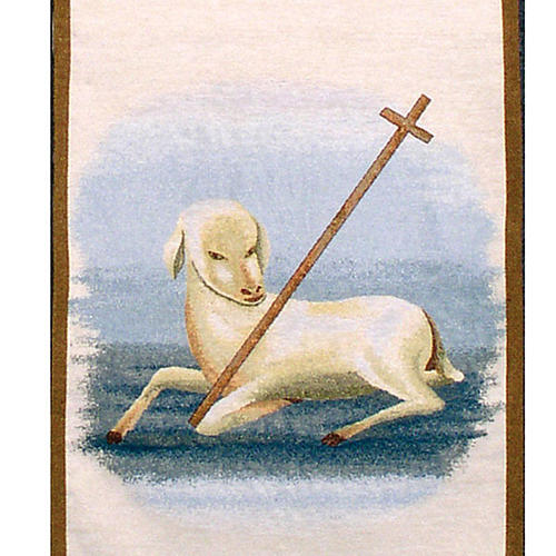 Lectern cover, Lamb of God symbol, white background 2