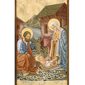 Paño de atril Natividad con cabaña - fondo oro maculado