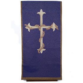 Pultbehang goldenen Kreuz violett.