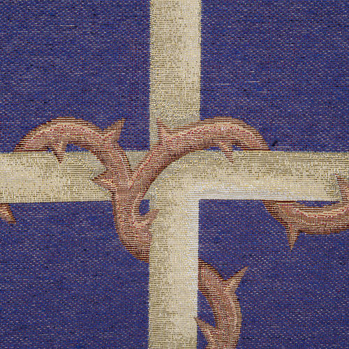 Welon na ambonę Krzyż złoty tło fioletowe 2