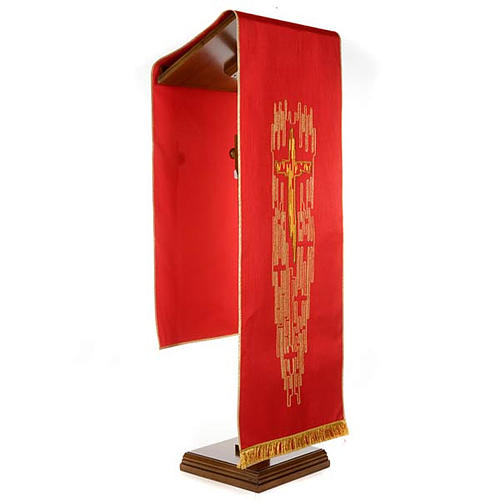 Lectern cover shantung stylised golden cross 3