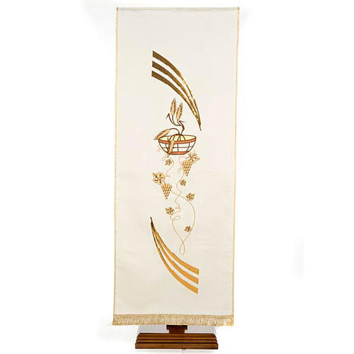 Lectern Cover, embroidered paten grapes and wheat, shantung 7