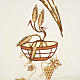 Lectern Cover, embroidered paten grapes and wheat, shantung s6
