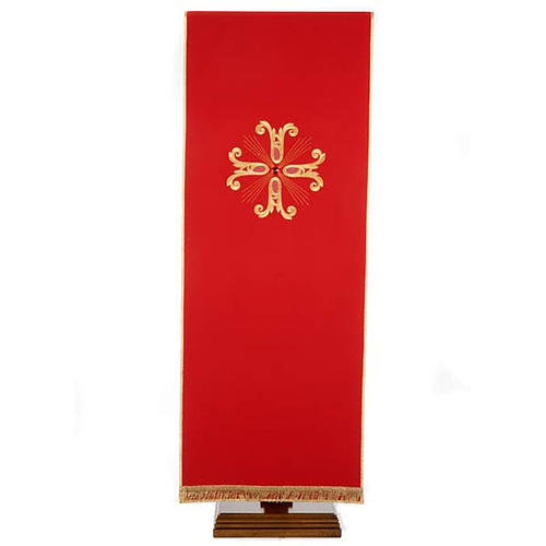 Lesepultbezug goldenes Kreuz mit Glasperlchen 4