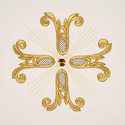Lesepultbezug goldenes Kreuz mit Glasperlchen 9