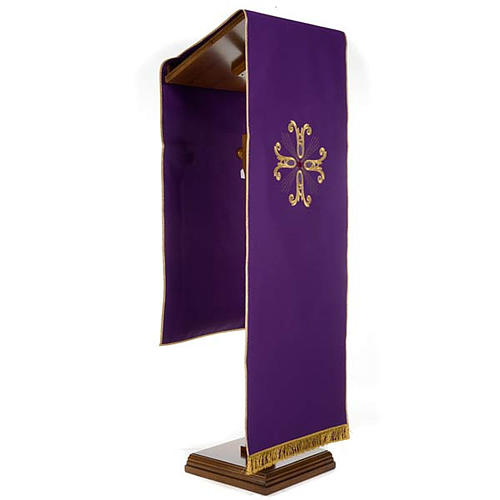 Lectern Cover, embroidered golden cross with glass bead 6